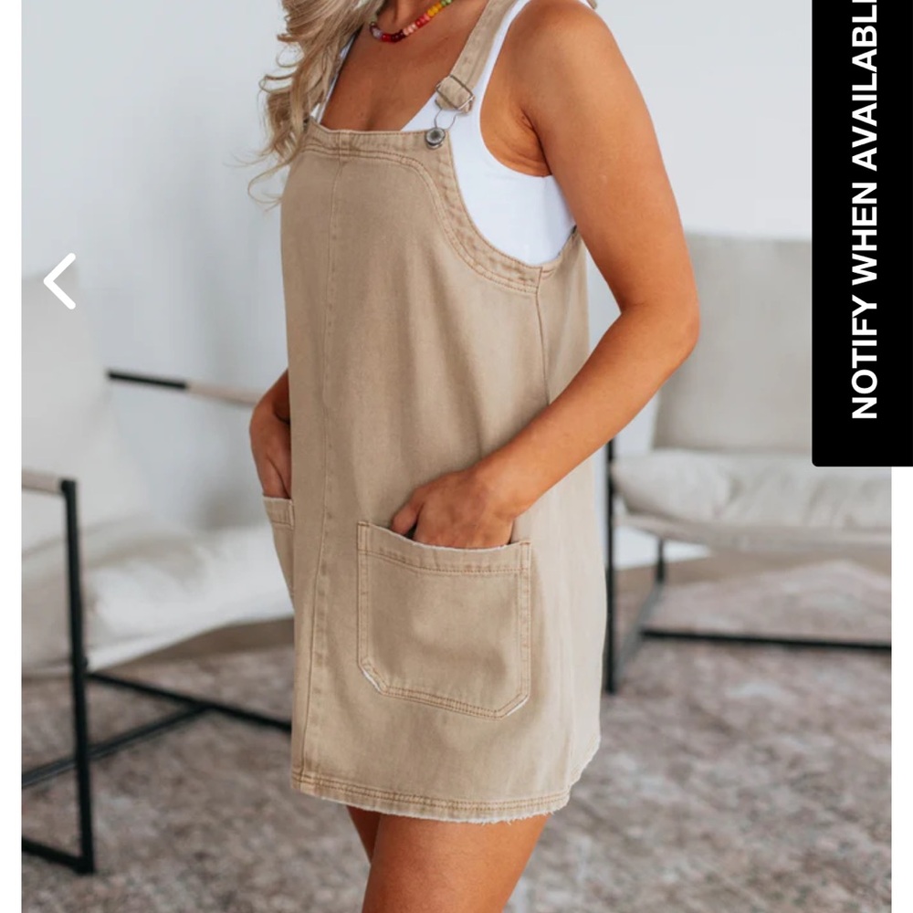 Tan Overall Dress